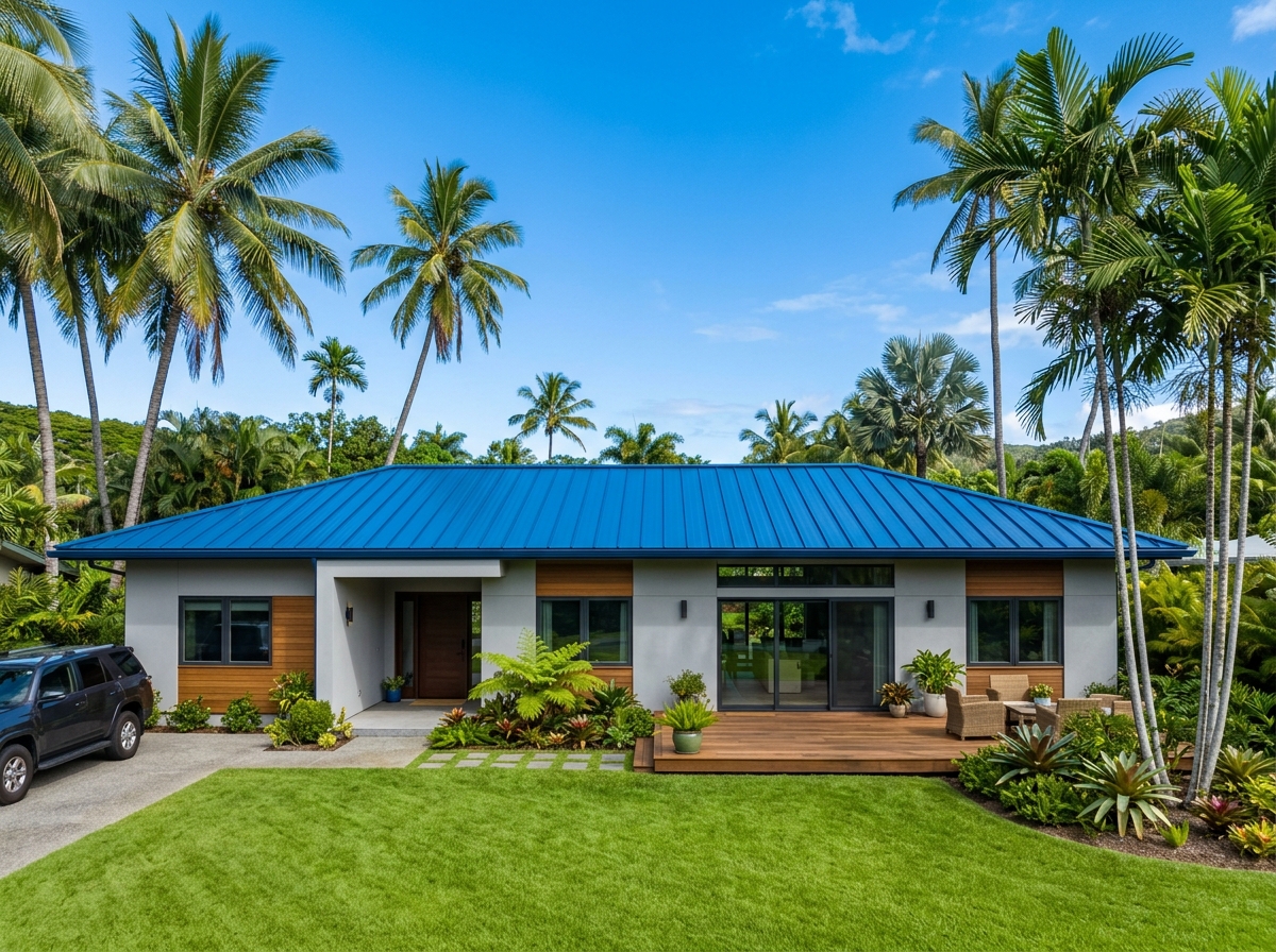 Royal Blue Standing Seam Residential Villa
